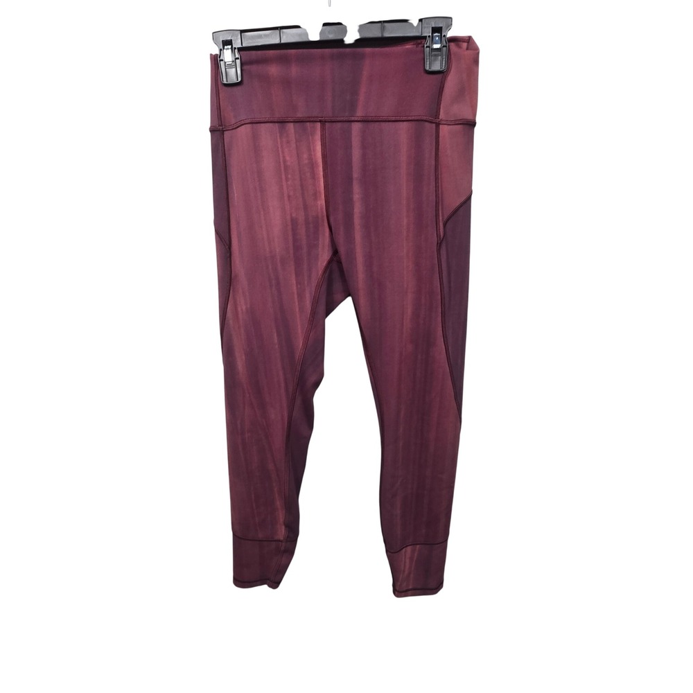 Lululemon In Movement High Rise Crop Leggings Tight Womens 8 Linear Spray‎ Dye